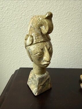 Vintage marble hand carved Mayan sculpture